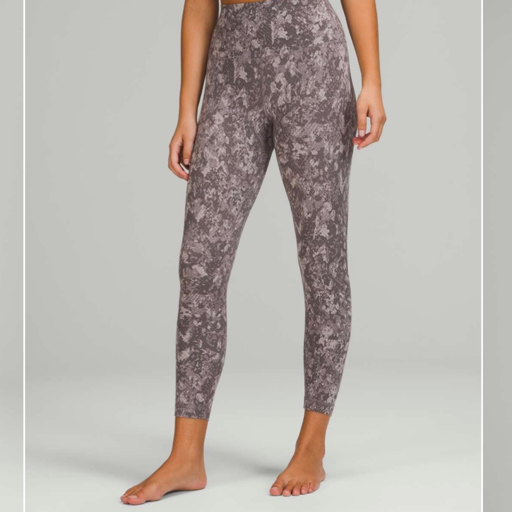Lululemon 25” High Rise Align Leggings, size 6, hideaway camo lunar rock multi